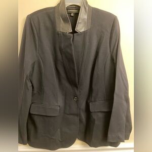 Bryant blazer size 18, faux leather collar, one button close, faux pocket